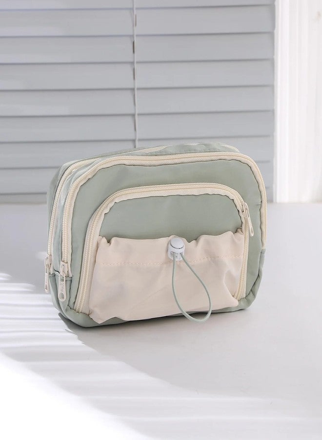 Lupro Large Capacity Pencil Pouch Cute Korean Aesthetic Pen Case for Girls, Boys, Kids, Women - Big Zipper Stationery Organizer for School, College, Office & Return Gifts, Pack of 1 (Mint Green) - Image 4